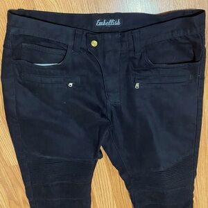 Embellish 32492 Jeans  - Men’s 36W x 34L Black MOTO Pants